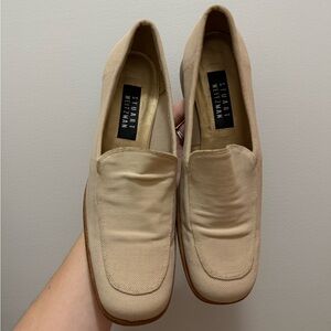 Stuart Weitzman Cream Slip-On Loafers (Size 8.5)